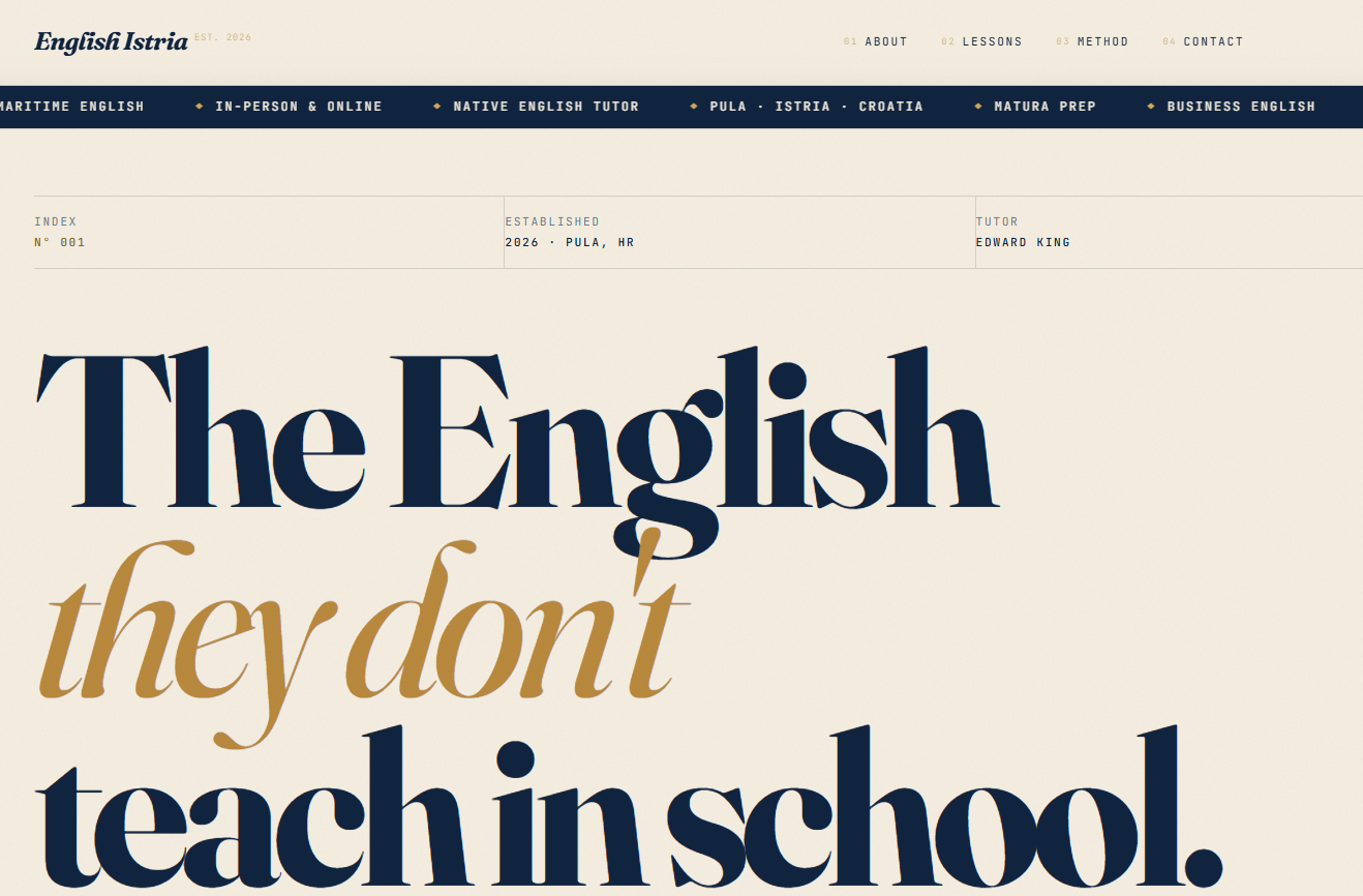 English Istria website